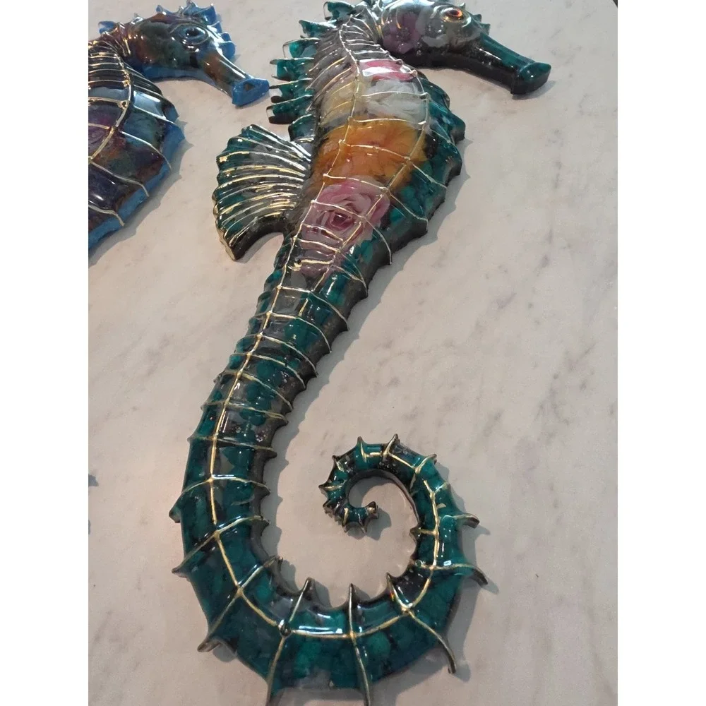 Handmade Resin Seahorses. 1014